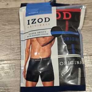 NWT Izod Originals Ultra Stretch 3pk Men's Boxer Briefs w/support Pouch Sz M